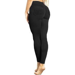 FITTOO Women's High Waisted Bottom Scrunch Leggings Ruched Yoga Pants Push up Butt Lift Trousers Workout Tights