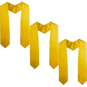raldrty 3 Piece 60 Inch Unisex Graduation Stole Sash Adult Plain Ordinary Graduate Honor Stole for Academic Commencements.