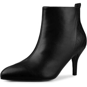 Allegra K Women's Pointed Toe Side Zipper Stiletto Heels Ankle Boots in Kuwait