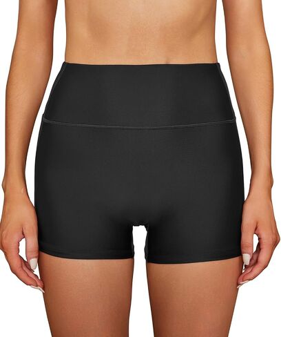 SHEKINI Women's Swim Shorts High Waisted Bathing Suit Bottoms Quick Dry Swimsuit Board Shorts in Kuwait