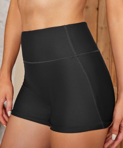 SHEKINI Women's Swim Shorts High Waisted Bathing Suit Bottoms Quick Dry Swimsuit Board Shorts in Kuwait
