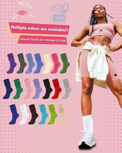 BLONGW 4 أزواج من الجوارب النسائية المحبوكة للركبة عالية التمهيد جوارب طويلة دافئة ومريحة من القطن in Kuwait