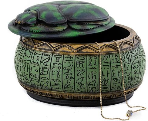 Top Collection 4" Hand Painted Resin Egyptian Scarab Jewelry Box in Saudi Arabia
