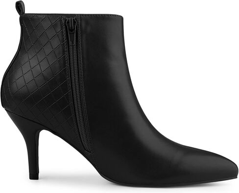 حذاء نسائي من Allegra K بمقدمة مدببة وسحاب جانبي وكعب ستيليتو للكاحل in Kuwait