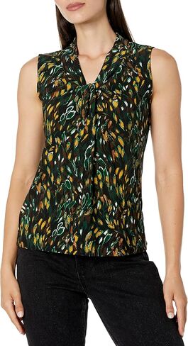 Kasper Women's Printed Sleeveless Knot Front Top in Saudi Arabia