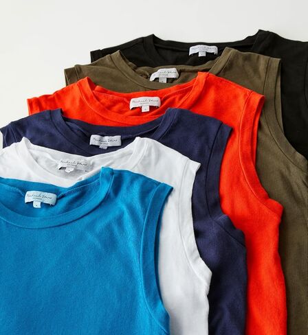 Michael Stars Relaxed Semi-Fitted Iris Classic Muscle Tee Made with 100% Cotton in Saudi Arabia