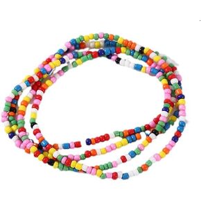 17Pcs Elastic Beaded Handmade Bracelets Bohemian Stackable Beaded Stretch Bracelets Colorful Boho Beach Anket Bracelet Set Rainbow Handmade Seed Beach Bracelet Summer Jewelry for Women Girl