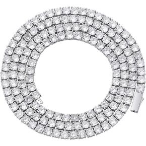 TOPGRILLZ Diamond Choker Tennis Necklace for Women 1 Row 3-6mm 14K Gold Plated Iced Out Cubic Zironia Tennis Chain for Men Customized Link Clasp