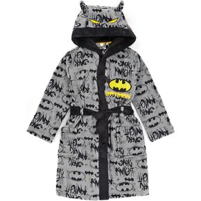 DC Comics Batman Dressing Gown Boys Kids Grey Dark Knight Pjs Bathrobe in Saudi Arabia