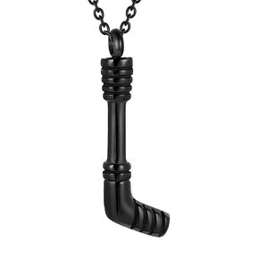 Vjajaly Hockey Stick Cremation Jewelry for Ashes Stainless Steel Pendant Locket Keepsake Memorial Funeral Urn Necklace for Women Men