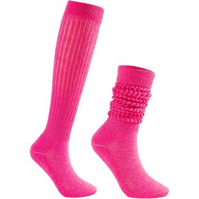 Besjybt 80s Slouch Socks for Women, Scrunch Knee High Socks Boot Socks