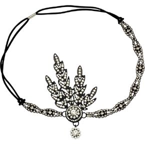 BABEYOND Art Deco 1920's Flapper Great Gatsby Inspired Leaf Medallion Pearl Headpiece Headband