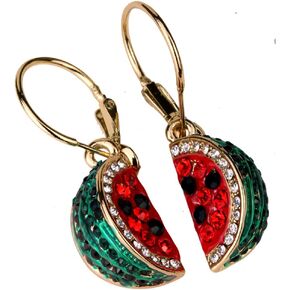 YACQ Women's Watermelon Leverback Dangle Earrings - Hypoallergenic & Lightweight - 4/5 inch