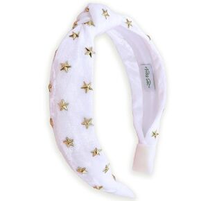 FROG SAC Stud Headband for Girls, Knot Headbands for Kids, Cute Fashion Hard Head Bands for Girl Hair Accessories (Silver Butterfly Studs)