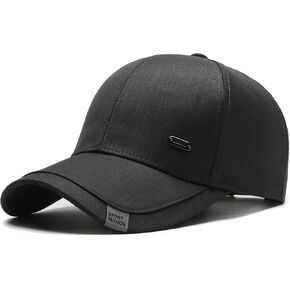 قبعة أبي العصرية للرجال قبعة بيسبول كلاسيكية عادية مع قمم مزدوجة الطبقة قبعة سائق شاحنة من القطن قابلة للتعديل بلون الفحم الناعم in Kuwait