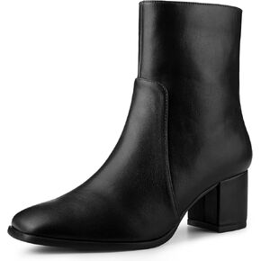 Allegra K Women's Square Toe Side Zip Block Heel Ankle Boots in Kuwait