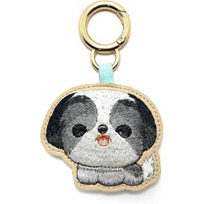 Dog KeyChain Shih Tzu Leather Purse Charm Hanging Ornament for Women Girls Handbags in Kuwait