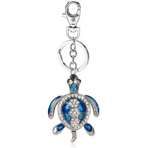 Liavy's Sea Turtle Charm Fashionable Keychain - Sparkling Crystal - Blue in Kuwait
