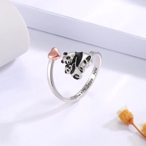 925 Sterling Silver Mama Ring Animals I Love You Forever Jewelry for Mother Daughter Nana Women Polar Bear Panda Bunny Penguin Adjustable Rings Christams Mothers Day Gift in Kuwait