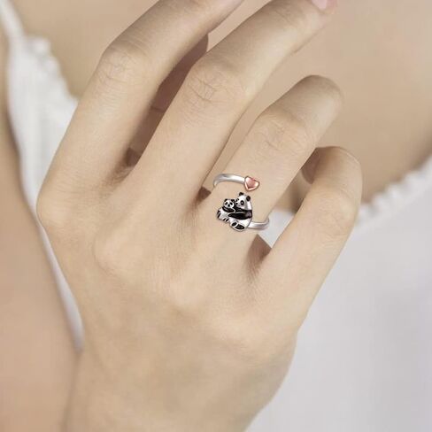 925 Sterling Silver Mama Ring Animals I Love You Forever Jewelry for Mother Daughter Nana Women Polar Bear Panda Bunny Penguin Adjustable Rings Christams Mothers Day Gift in Kuwait