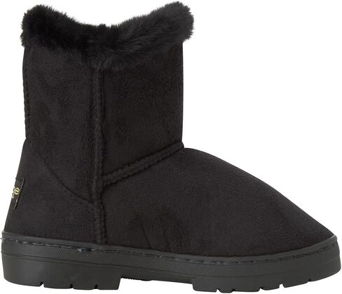 bebe Girls' Winter Boots - Faux Shearling Booties with Charm Side Zip - Boots for Girls - Fuzzy House Shoe Slippers (11-4) in Saudi Arabia