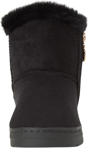 bebe Girls' Winter Boots - Faux Shearling Booties with Charm Side Zip - Boots for Girls - Fuzzy House Shoe Slippers (11-4) in Saudi Arabia