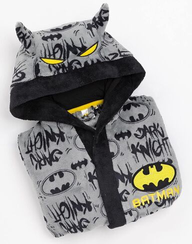 رداء حمام DC Comics باتمان للأولاد والأطفال باللون الرمادي الداكن فارس PJS in Saudi Arabia