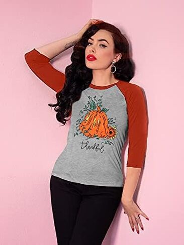 الشكر قميص المرأة شاكرين المباركة اليقطين الجرافيك 3/4 كم الشكر قمصان عادية الخريف الربط المحملة القمم in Kuwait