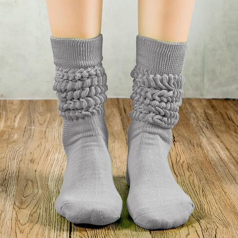 Besjybt 80s Slouch Socks for Women, Scrunch Knee High Socks Boot Socks in Kuwait