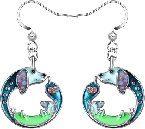DUOWEI Cute Dachshund Earrings Dangle Jewelry Funny Weiner Dog Gifts for Women Girls Dog Lovers in Kuwait