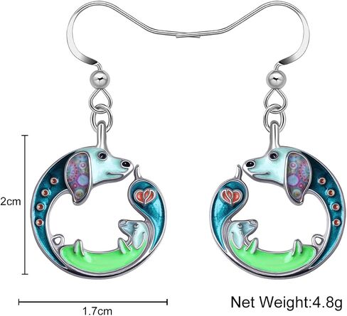DUOWEI Cute Dachshund Earrings Dangle Jewelry Funny Weiner Dog Gifts for Women Girls Dog Lovers in Kuwait