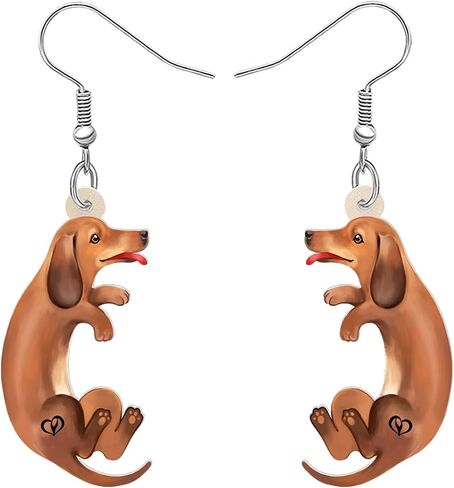 DUOWEI Cute Dachshund Earrings Dangle Jewelry Funny Weiner Dog Gifts for Women Girls Dog Lovers in Kuwait