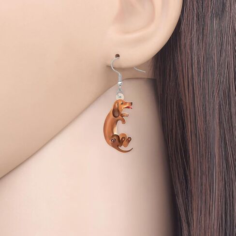 DUOWEI Cute Dachshund Earrings Dangle Jewelry Funny Weiner Dog Gifts for Women Girls Dog Lovers in Kuwait