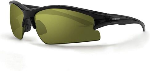 نظارة شمسية رياضية للجولف من 2 ايبوتش بلون اسود مع عدسات بلون اخضر واسود عالية الوضوح مع عدسات كهرمانية, أسود, ADULT in Kuwait