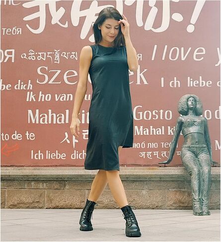IXU 2023 Women's Chelsea Boots Chunky Boots Platform Ankle Shoes Pull-On Lug Sole Elastic Fall Black Fashion Booties in Kuwait