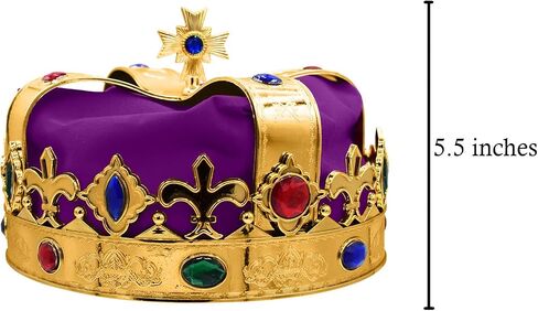 مجموعة إكسسوارات أزياء Nicky Bigs Novelties للبالغين من الجنسين من Royal King Queen Velveteen Rope وتاج مرصع بالجواهر in Saudi Arabia