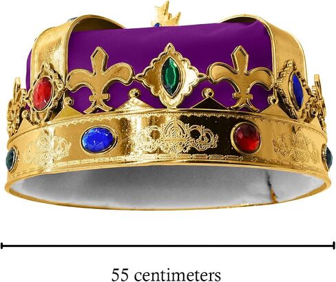 مجموعة إكسسوارات أزياء Nicky Bigs Novelties للبالغين من الجنسين من Royal King Queen Velveteen Rope وتاج مرصع بالجواهر in Saudi Arabia