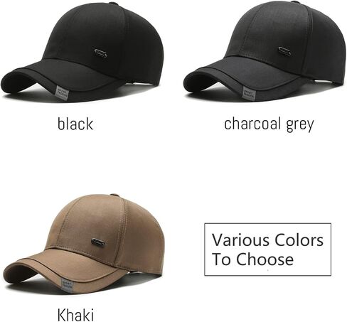 قبعة أبي العصرية للرجال قبعة بيسبول كلاسيكية عادية مع قمم مزدوجة الطبقة قبعة سائق شاحنة من القطن قابلة للتعديل بلون الفحم الناعم in Kuwait