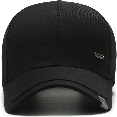 قبعة أبي العصرية للرجال قبعة بيسبول كلاسيكية عادية مع قمم مزدوجة الطبقة قبعة سائق شاحنة من القطن قابلة للتعديل بلون الفحم الناعم in Kuwait