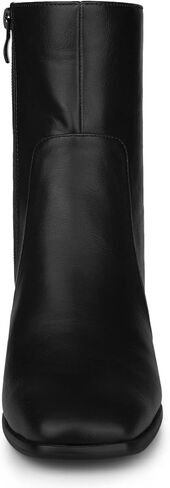 Allegra K Women's Square Toe Side Zip Block Heel Ankle Boots in Kuwait