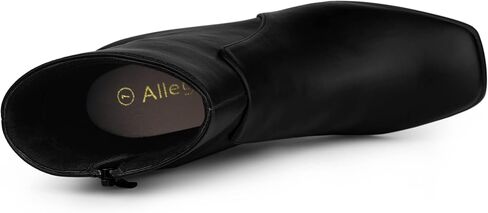 Allegra K Women's Square Toe Side Zip Block Heel Ankle Boots in Kuwait