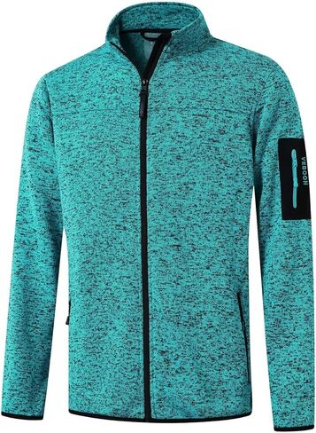 سترة VEBOON للرجال بسحاب كامل كاجوال بياقة واقفة من الصوف الناعم مع جيوب، معطف خفيف الوزن للأداء in Kuwait