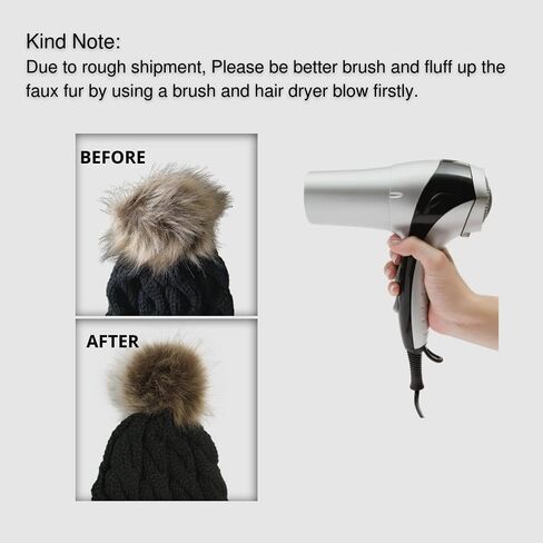 قبعة صغيرة شتوية محبوكة للنساء من VOASTEK، قبعة صغيرة للنساء على شكل ذيل حصان، قبعة صغيرة على شكل جمجمة للنساء| بوم قابل للإزالة in Kuwait