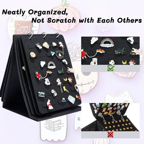 كتاب عرض دبوس المينا من HUHYNN مع 6 صفحات، كتاب تداول دبوس محمول لتخزين أكثر من 240 دبابيس مينا، منظم دبوس بروش وتخزين لمجموعة الدبابيس in Kuwait