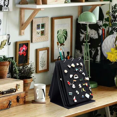 كتاب عرض دبوس المينا من HUHYNN مع 6 صفحات، كتاب تداول دبوس محمول لتخزين أكثر من 240 دبابيس مينا، منظم دبوس بروش وتخزين لمجموعة الدبابيس in Kuwait