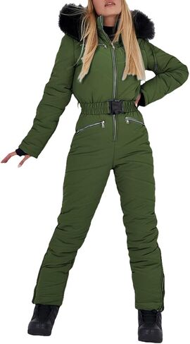 Aoysky النساء الشتاء نيسيس التزلج بذلة الرياضة في الهواء الطلق سنوسويت الفراء طوق معطف بذلة مع هوديس التزلج سترات وسراويل in Kuwait