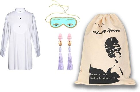 Audrey in a Bag Iconic Holly Complete Sleep Costume Set with Tassel Earplugs Inspired by Breakfast at Tiffany’s in Kuwait