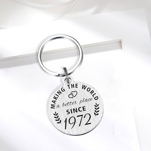 ABNTY 51st Birthday Gifts for Women Men, 51 Year Old Birthday Keychain, Born in 1972 Gifts, 1972 Birthday Decorations in Kuwait