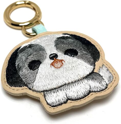Dog KeyChain Shih Tzu Leather Purse Charm Hanging Ornament for Women Girls Handbags in Kuwait