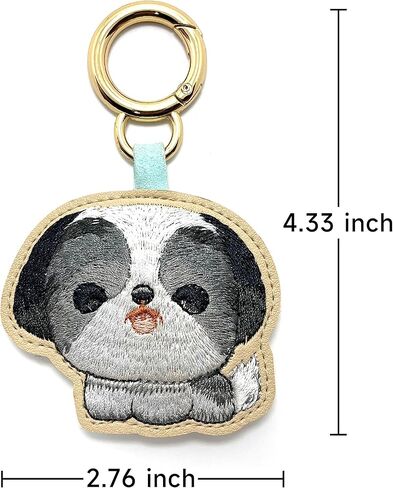 Dog KeyChain Shih Tzu Leather Purse Charm Hanging Ornament for Women Girls Handbags in Kuwait